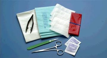 Tray Incision Drainage :1 Polylined Fenestrated Drape, 18” x 16”, 1 Polylined Towel, 1 Plastic Bag w/tie, 2 Povidone-Iodine Prep Pads, 4 Cotton-Filled Sponges, 1 Scalpel, #11 Blade, 1 Straight Hemostat, 5 1/2”, 1 by Busse Hospital Disposables, Inc.  ID 75
